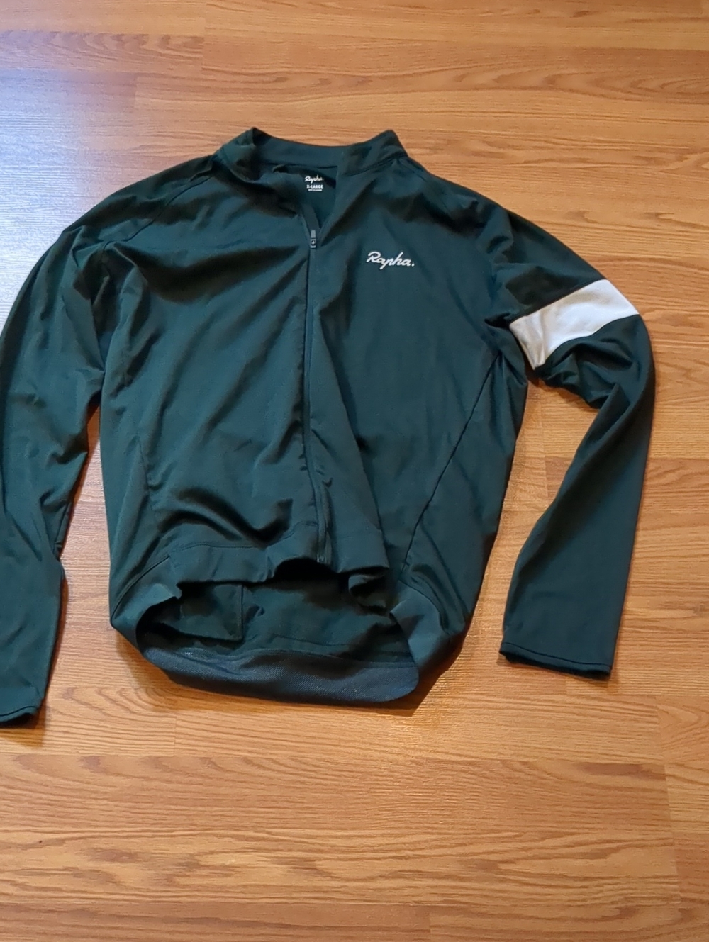 Rapha Men’s Core Long Sleeve Cycling Jersey Forest Green White Armband XL - Picture 2 of 10